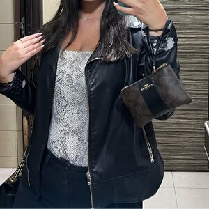 Guess Black Leather Jacket
